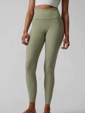 Athleta Green Elation Rib Tights